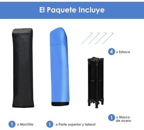 Tenda com abertura automática e pernas inclinadas 182 x 182 cm Toldo de proteção solar para exterior azul