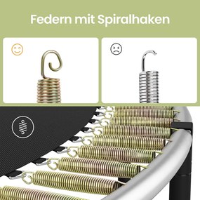 Trampolim de jardim 427,1 cm de diâmetro, com rede de segurança, cobertura para as bordas Preto-verde escuro