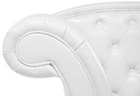 Chaise-longue em pele sintética branca com apoio à esquerda LATTES Beliani