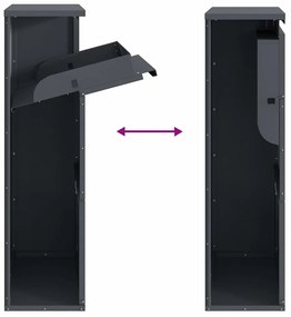 Caixa de Correio para Pacotes Antracite 44x22x82 cm Aço