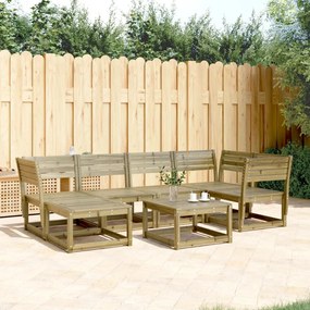 vidaXL 6 pcs conjunto de sofás de jardim madeira de pinho impregnada
