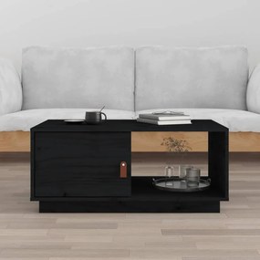 Mesa de centro 80x80x35,5 cm madeira de pinho maciça preto