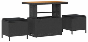 Conjunto de Sofá de Jardim vidaXL de 10 Peças com Almofadas Preto Ratt