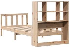 Cama com estante sem colchão 100x200 cm pinho maciço