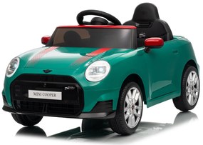 Carro elétrico para crianças 12V Mini Cooper MP3 Player com Controlo remoto, bateria de Lítio Licença Original Verde