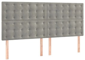 Estrutura de cama sem colchão 140x200 cm veludo cinzento-claro