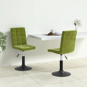 vidaXL Cadeiras de jantar giratórias 2 pcs veludo verde-claro
