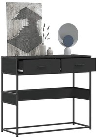 Mesa consola 90x35x80 cm derivados de madeira preto