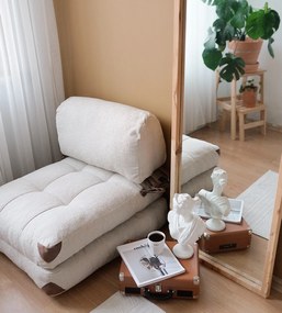 Sofá-Cama Fold 1 Lugar – Creme – 80x70x60 cm