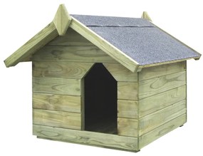 Casota para cão com telhado de abrir pinho impregnado