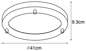 Candeeiro de teto moderno ouro 41 cm IP44 - YUMA Moderno