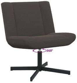 Cadeira de Acento Cinza Escuro Tecido com Base de Metal Médio