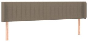 Cabeceira de cama c/ luzes LED 203x16x78/88cm cinza-acastanhado