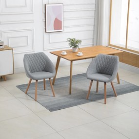Conjunto de 2 cadeiras de jantar de design escandinavo (MESA NÃO INCLUIDA) Pernas afiladas em madeira de faia - Assento, encosto e braços ergonómicos