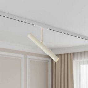 Foco moderno bege com branco para sistema de calhas de iluminação monofásico - Slimline Avery