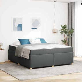 vidaXL Estrutura de cama com colchão Cinzento escuro 180 x 200 cm