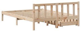 Cama sem colchão 135x190 cm madeira de pinho maciça