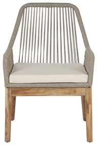 Conjunto de jardim com mesa 200 x 100 cm e 6 cadeiras em branco e creme OLBIA Beliani