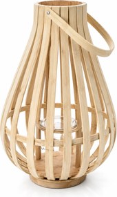 Porta Velas Farol em Bambu 25 x 31 cm