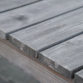 Outsunny Banco de Jardim de 3 Lugares Banco de Ripas de Madeira com Encosto Apoio para os Braços Terraço Varanda Exterior Carga 320kg 140x50x85cm Cinza