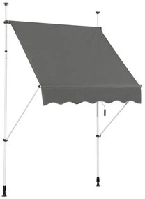Toldo Telescópico e Retrátil 150 x 120 cm Resistente aos Raios UV Impermeável com Manivela Manual e Altura Ajustável para Janela Varanda Cinza
