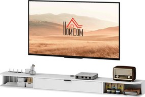 Móvel de TV Suspenso, 140 x 24 x 16 cm, Montagem Mural, Branco