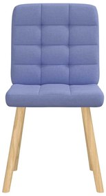 Cadeiras de jantar 6 pcs Jeans Tecido Azul