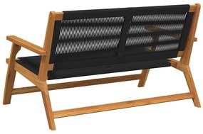 Banco de Jardim Preto 76x122x73 cm Madeira Maciça de Acácia