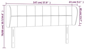 Cabeceira de cama c/ abas veludo 163x23x78/88cm cinzento-escuro