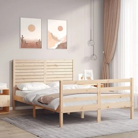 Estrutura de cama com cabeceira 120x200 cmmadeira maciça