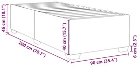 Estrutura de cama sem colchão 90x200 cm veludo cinzento-claro