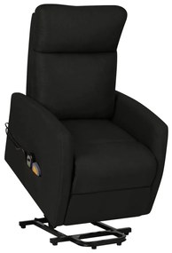 vidaXL Poltrona de massagens elevatória tecido preto