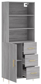 Armário alto 69,5x34x180 cm derivados de madeira sonoma cinza
