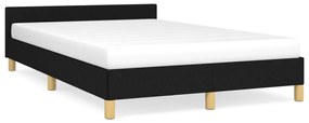 Estrutura de cama com cabeceira 120x190 cm tecido preto