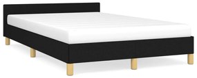 vidaXL Estrutura de cama sem colchão preto 120x190 cm tecido