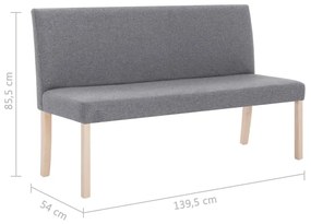 Banco 139,5 cm poliéster cinzento-claro