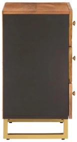 Mesa de cabeceira 50x33x60 cm mangueira maciça castanho e preto