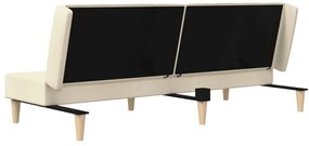 Sofá-cama de 2 lugares tecido cor creme
