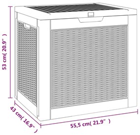 Caixa de arrumação p/ jardim 55,5x43x53 cm polipropileno preto