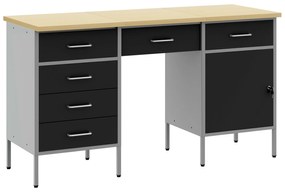 Conjunto de Mesa e Armário de Trabalho VidaXL 3 Peças Preto em Madeira