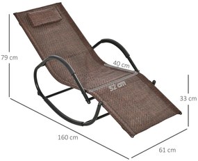 Espreguiçadeira de Exterior com Apoio para os Braços e Efeito de Vime