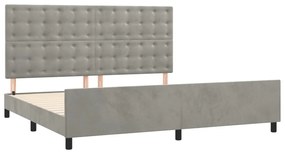 Estrutura de cama sem colchão 200x200 cm veludo cinzento-claro