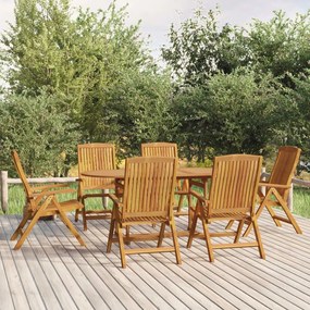 vidaXL Conjunto de jantar para jardim 7 pcs madeira de teca maciça