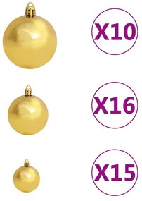 Árvore de Natal de 210cm com 300 Luzes LED,  120 Bolas, 1 Pico e Efeit