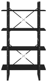 Estante com 4 prateleiras 80x30x140 cm derivados madeira preto