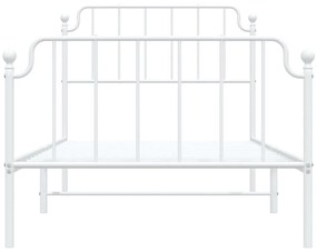 Estrutura de cama com cabeceira e pés 100x190 cm metal branco