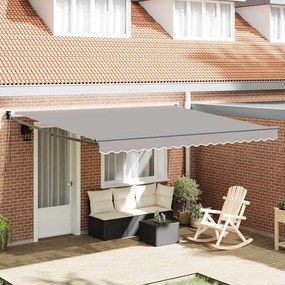 vidaXL Toldo Retrátil Manual Cinza Claro 400x300 cm