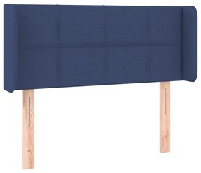 Cabeceira de cama c/ luzes LED tecido 83x16x78/88 cm azul