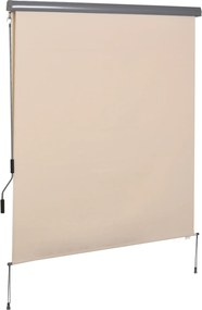 Outsunny Estor exterior enrolável 2,5 x 1,6 m com manivela, alumínio e poliéster 280 g/m² anti-UV50+, creme | Aosom Portugal