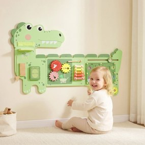 Brinquedo «Busy Board», Quadro de Atividades de Parede com Dinossauros, Quadro Educativo de Motricidade para Bebés, para Rapazes e Raparigas dos 2 aos